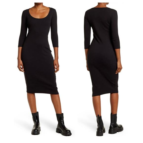 James Perse Long Sleeve Rib Dress Size 2 - Picture 9 of 9